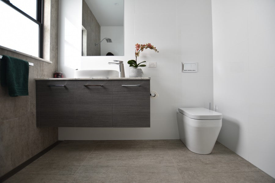 #41 - Bathrooms: Adrian's guest bathroom with a gentle colour blend