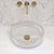 Kahm Mediterranean Fluted 400mm Above-Counter Glass Basin, Mermaid Glass