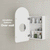 Arco Arch 400mm x 800mm Mirrored Shaving Cabinet, Matte White