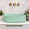 Stadio Groove 480mm Fluted Oval Artificial Stone Above-Counter Basin, Matte Mint Green
