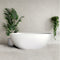 Byron Egg 1500mm Oval Artificial Stone Freestanding Bath, Gloss White