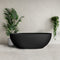Byron Egg 1500mm Oval Artificial Stone Freestanding Bath, Matte Black