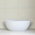 Byron Egg 1500mm Back to Wall Artificial Stone Freestanding Bath, Matte White