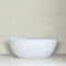 Byron Egg 1500mm Back to Wall Artificial Stone Freestanding Bath, Matte White