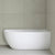 Byron Egg 1500mm Right Corner Artificial Stone Freestanding Bath, Matte White