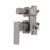 Kiki Shower/ Bath Wall Mixer with Diverter and Square Plates, Brushed Gunmetal