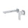 Kiki Wall Mounted Basin/ Bath Mixer with Spout and Square Plates, Polished Chrome