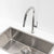 Profile Elegant Gooseneck Kitchen Sink Mixer with Pull-Out, Polished Chrome