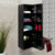 Tura Groove 390mm Curved Wall Hung Tall Boy Cabinet, Matte Black