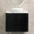 Tura Smooth 750mm Curved Wall Hung Vanity Cabinet, Matte Black
