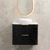 Tura Smooth 750mm Curved Wall Hung Vanity Cabinet, Matte Black