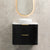 Tura Smooth 750mm Curved Wall Hung Vanity Cabinet, Matte Black