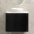 Tura Smooth 750mm Curved Wall Hung Vanity Cabinet, Matte Black