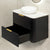 Tura Smooth 900mm Curved Wall Hung Vanity Cabinet, Matte Black