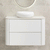 Tura Smooth 900mm Curved Wall Hung Vanity Cabinet, Matte White