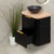 Tura Smooth Ensuite 600mm Curved Wall Hung Vanity Cabinet, Matte Black