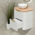 Tura Smooth Ensuite 600mm Curved Wall Hung Vanity Cabinet, Matte White