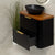 Tura Smooth Ensuite 750mm Curved Wall Hung Vanity Cabinet, Matte Black