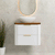 Tura Smooth Ensuite 750mm Curved Wall Hung Vanity Cabinet, Matte White