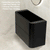 Tura Smooth Ensuite 900mm Curved Wall Hung Vanity Cabinet, Matte Black