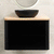 Tura Smooth Ensuite 900mm Curved Wall Hung Vanity Cabinet, Matte Black