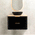 Tura Smooth Ensuite 900mm Curved Wall Hung Vanity Cabinet, Matte Black