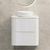 Tura Groove 600mm Curved Wall Hung Vanity Cabinet, Matte White