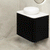 Tura Groove 750mm Curved Wall Hung Vanity Cabinet, Matte Black