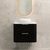 Tura Groove 750mm Curved Wall Hung Vanity Cabinet, Matte Black