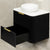 Tura Groove 750mm Curved Wall Hung Vanity Cabinet, Matte Black
