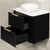 Tura Groove 750mm Curved Wall Hung Vanity Cabinet, Matte Black