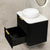 Tura Groove 750mm Curved Wall Hung Vanity Cabinet, Matte Black