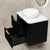 Tura Groove 750mm Curved Wall Hung Vanity Cabinet, Matte Black