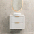 Tura Groove 750mm Curved Wall Hung Vanity Cabinet, Matte White