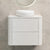 Tura Groove 750mm Curved Wall Hung Vanity Cabinet, Matte White