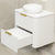 Tura Groove 750mm Curved Wall Hung Vanity Cabinet, Matte White