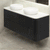 Tura Groove 1500mm Curved Wall Hung Vanity Cabinet, Matte Black