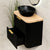 Tura Groove Ensuite 750mm Curved Wall Hung Vanity Cabinet, Matte Black