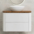 Tura Groove Ensuite 900mm Curved Wall Hung Vanity Cabinet, Matte White