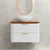 Tura Groove Ensuite 900mm Curved Wall Hung Vanity Cabinet, Matte White
