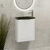 Tura Groove Petite 500mm Curved Wall Hung Slim Vanity Cabinet, Matte White