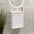 Tura Smooth Petite 500mm Curved Wall Hung Slim Vanity Cabinet, Matte White