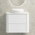 Tura Shaker 750mm Curved Wall Hung Vanity Cabinet, Matte White