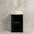 Tura Shaker 600mm Curved Floorstanding Vanity Cabinet, Matte Black