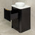 Tura Shaker 600mm Curved Floorstanding Vanity Cabinet, Matte Black