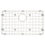 Retto II Stainless Steel Sink Grid 700 x 400mm with Rear Waste Hole, Brushed SS Nickel