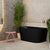 Avalon 1300mm Back to Wall Freestanding Bath, Matte Black