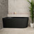 Avalon 1500mm Left Corner Freestanding Bath, Matte Black