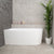 Avalon 1500mm Left Corner Freestanding Bath, Matte White