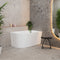 Avalon 1300mm Right Corner Freestanding Bath, Matte White